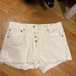 Agolde Cream Jean Shorts